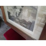Много стара литография от Испания в още по стара рамка - 3830